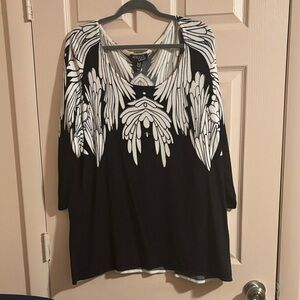 Attitudes by Renee Black and White Patterned  sweater